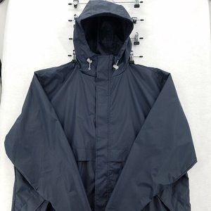 Lands End Mens XXL 50 - 52 Blue Raincoat with Hood